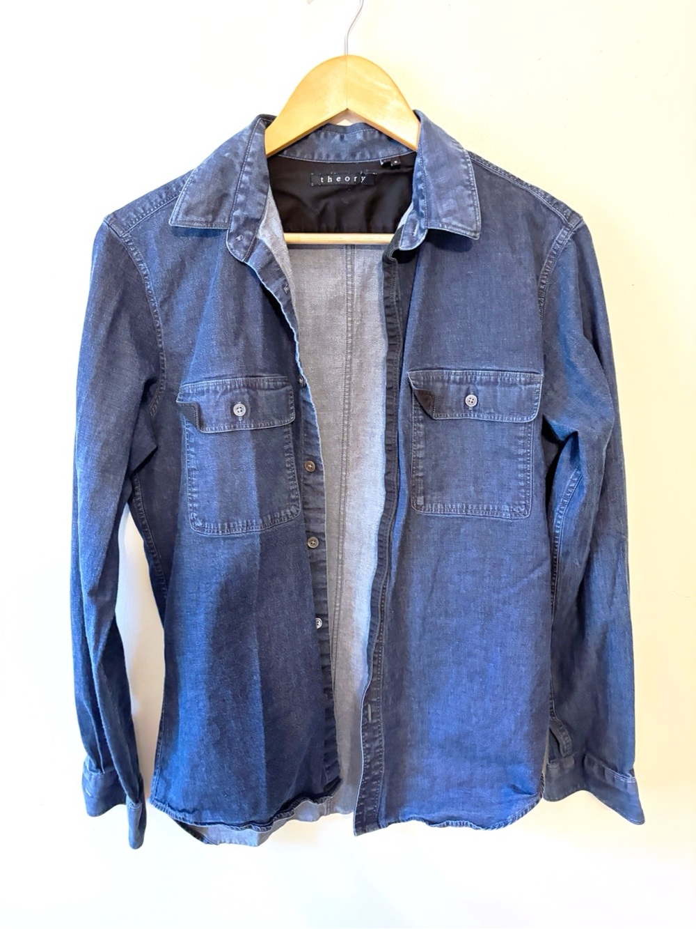 Theory Barham C Turini Chambray Button Front Shirt